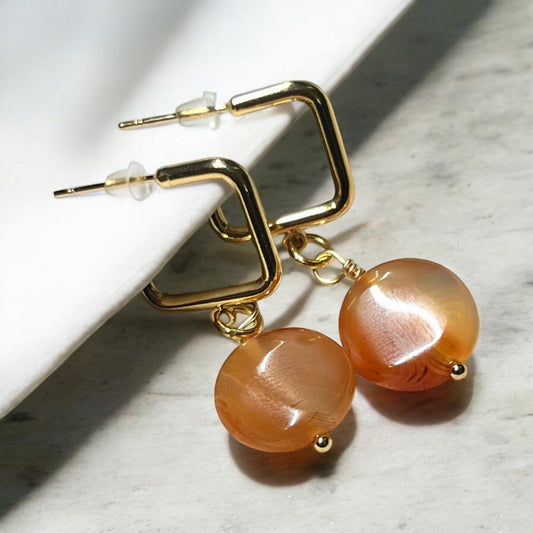 Branded Agate Earrings