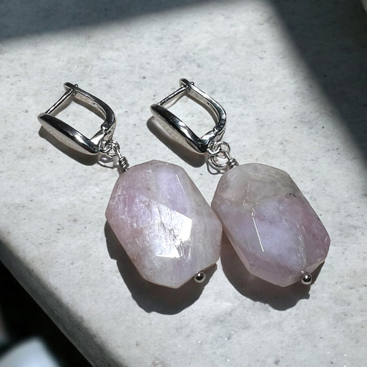 Kunzite Latchback Earrings