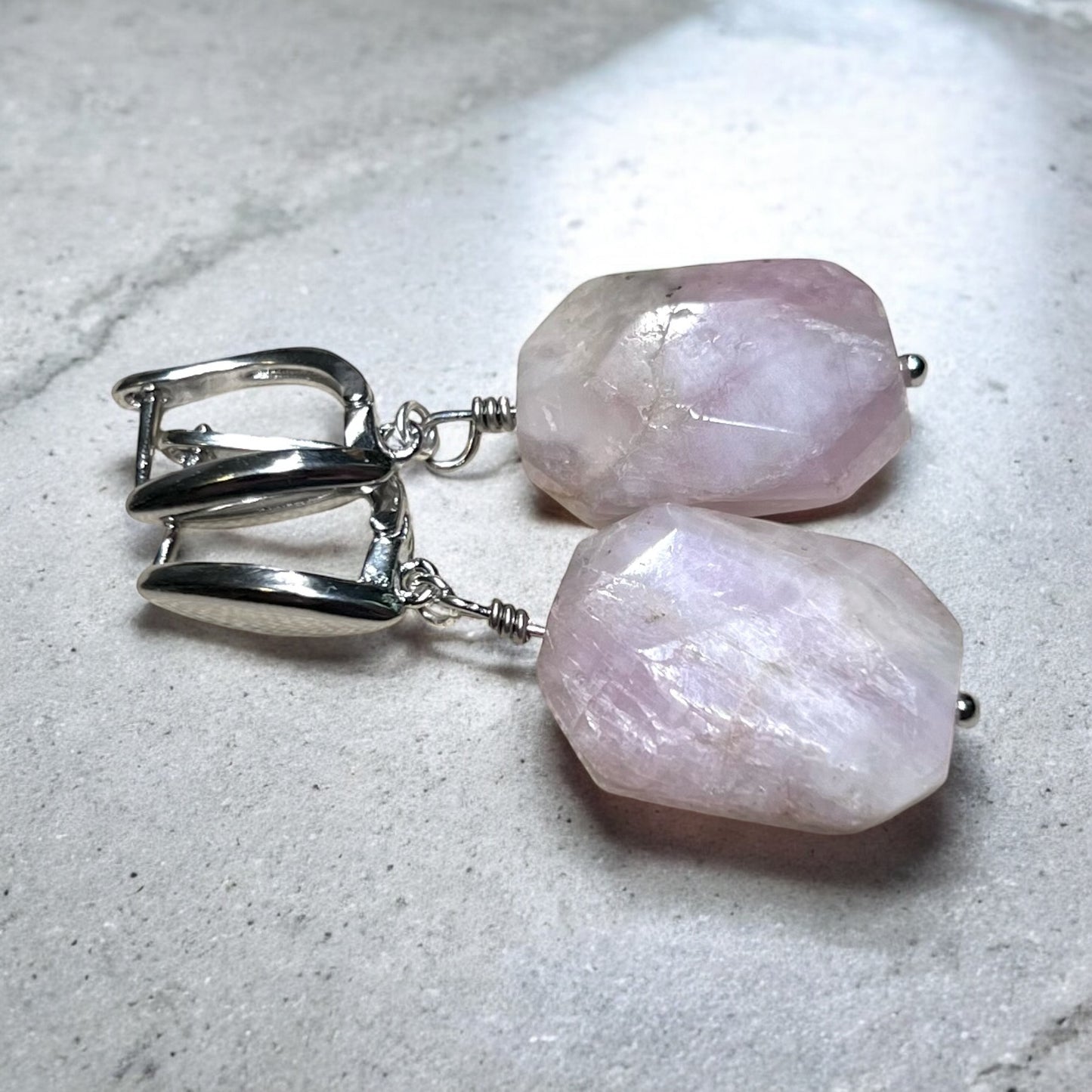 Kunzite Latchback Earrings