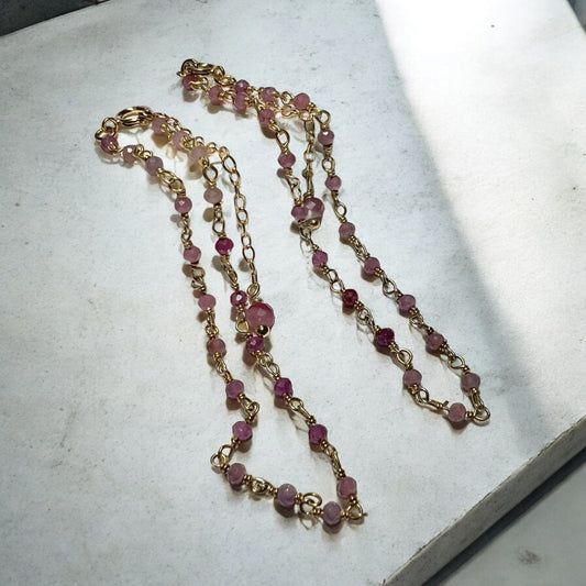 Pink Tourmaline Wrapped Bracelet