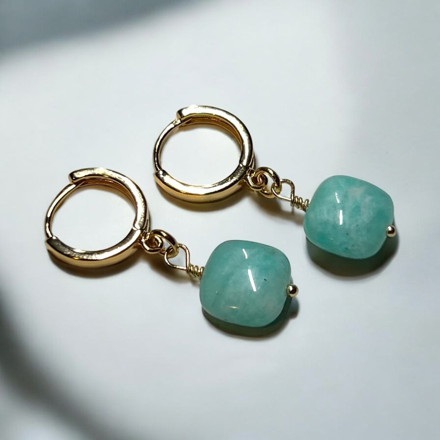 Amazonite Square Earrings