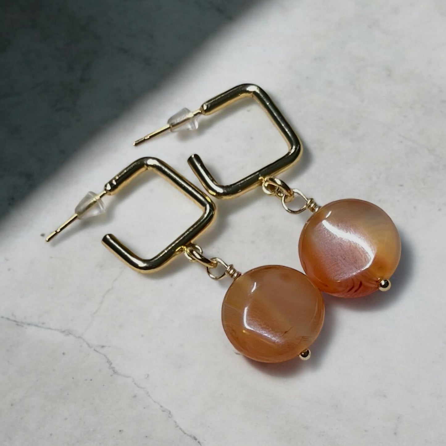 Branded Agate Earrings