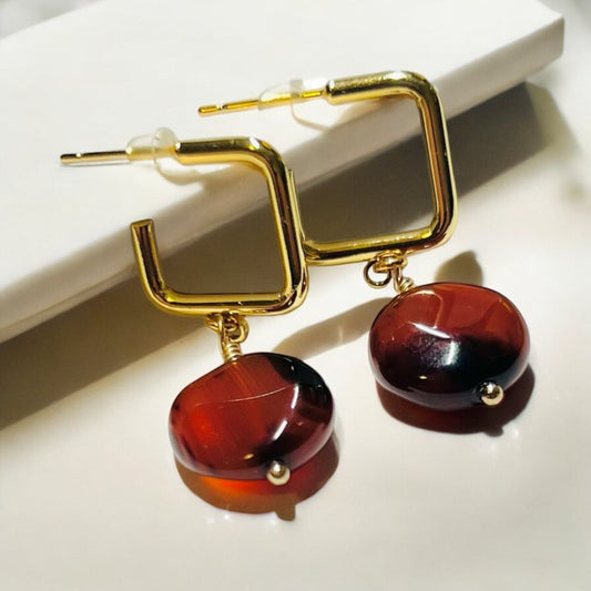 Branded Agate Earrings